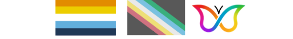 Asexual Flag, Disability Pride Flag, & ADHD Symbol
